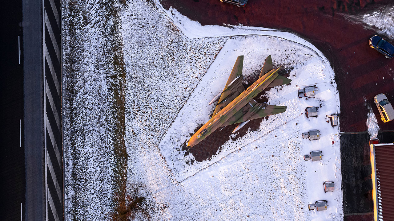 Military aircraft seen from above