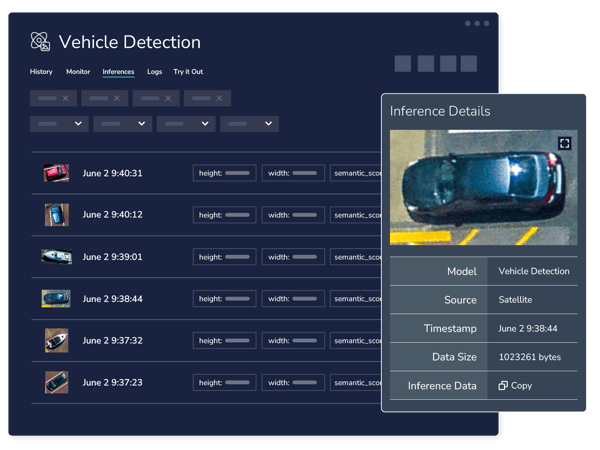 Model inference store and inference details